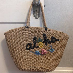 NWT! World Market Aloha/Ciao Straw Tote